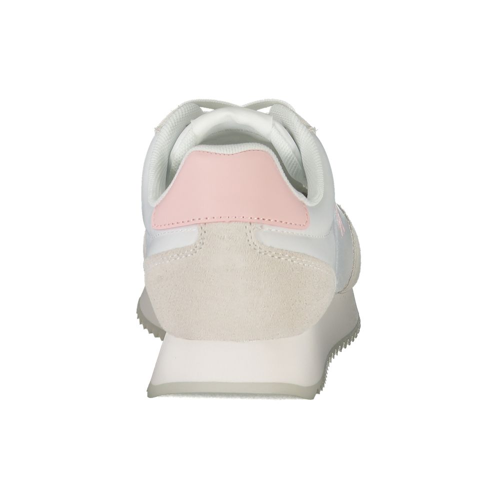 Sneakers en cuir blanc pour femme de la marque Calvin Klein, chaussures élégantes et confortables.