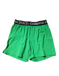Boxers Dolce & Gabbana en coton vert, sous-vêtements masculins réguliers avec motif élégant et confortabel