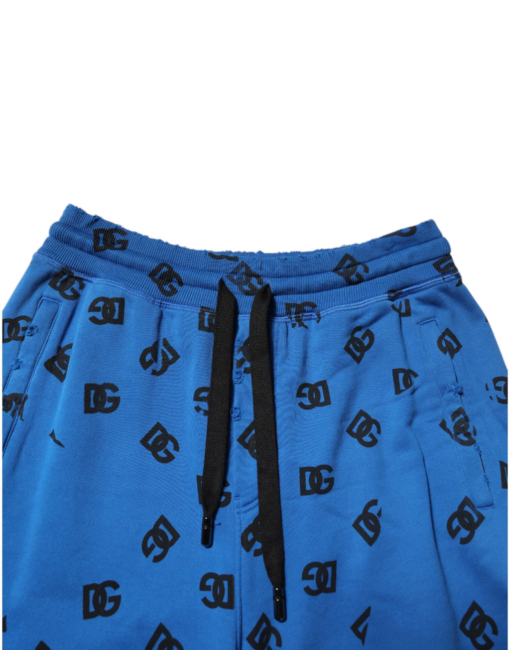 Joggeurs pour hommes Dolce & Gabbana avec logo imprimé bleu, confortables pantalons de sport en coton.
