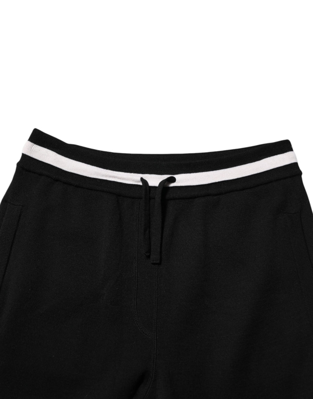 Pantalon de jogging homme Dolce & Gabbana en coton noir, style décontracté avec poches et taille élastique.