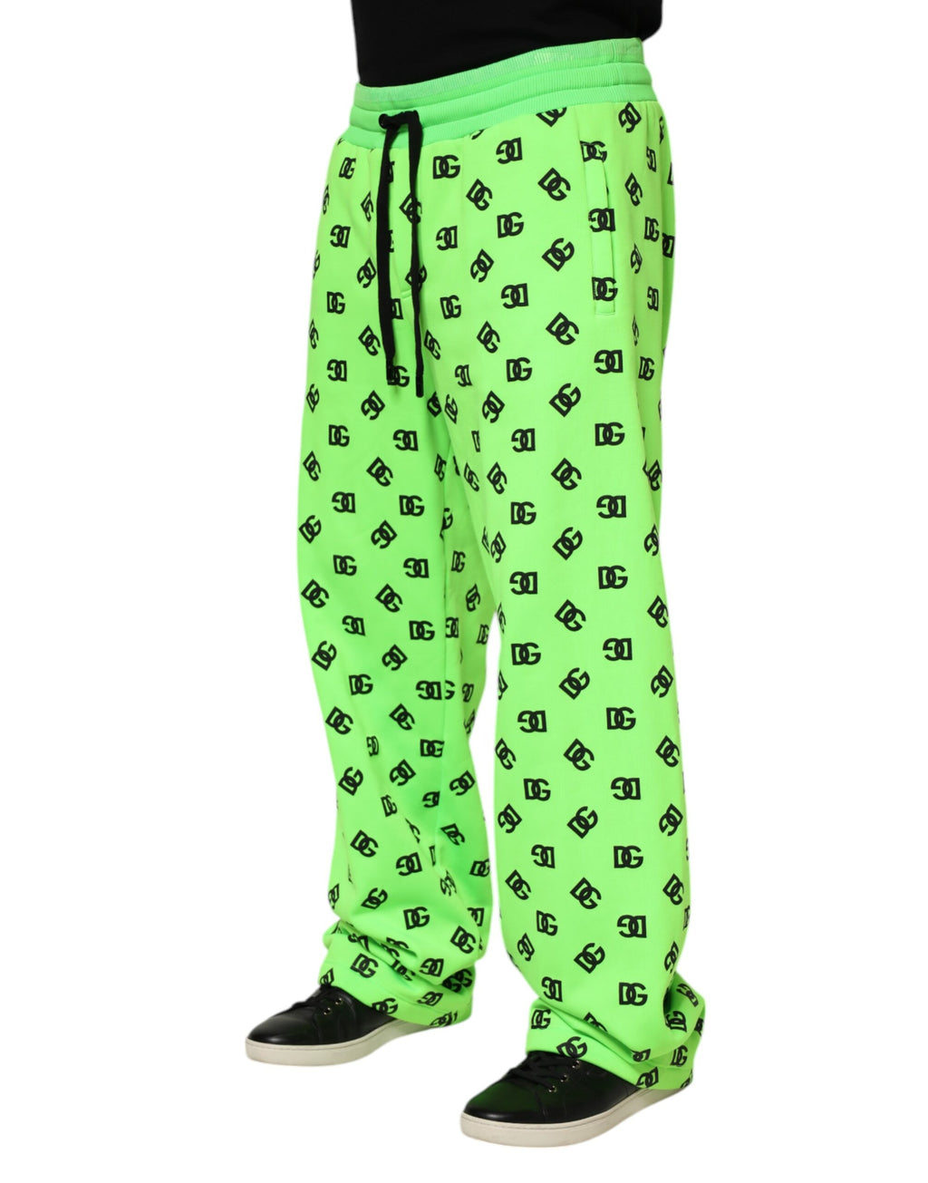 Pantalon de jogging homme Dolce & Gabbana vert avec logo imprimé, style décontracté et confortable