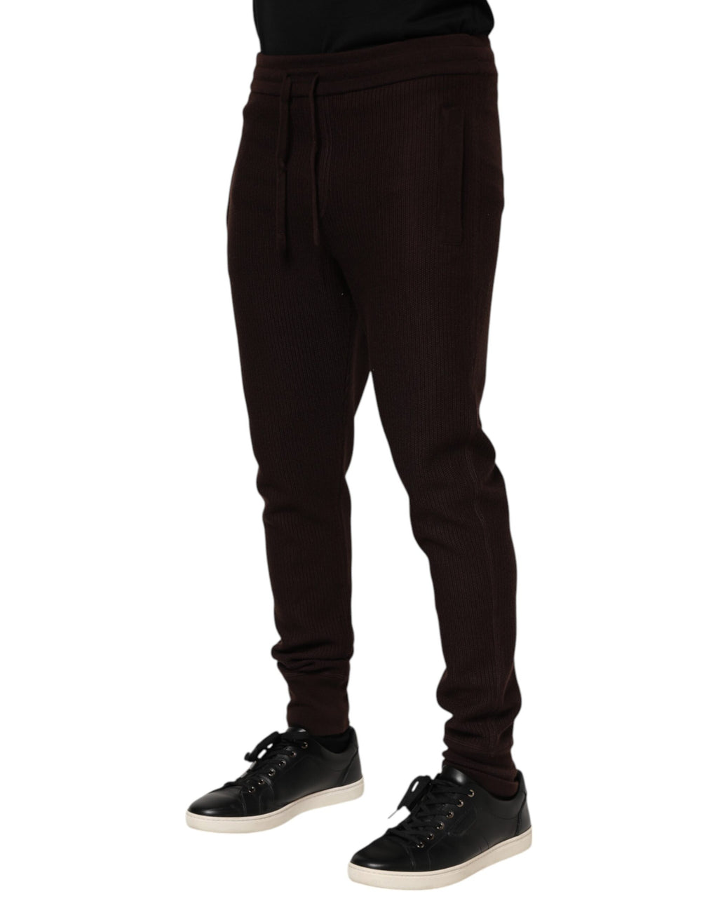 Pantalon de jogging en cachemire marron pour homme Dolce & Gabbana, style décontracté et confort élégant.