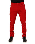 Pantalon de jogging rouge en viscose Dolce & Gabbana pour homme avec logo, style décontracté et confortable.