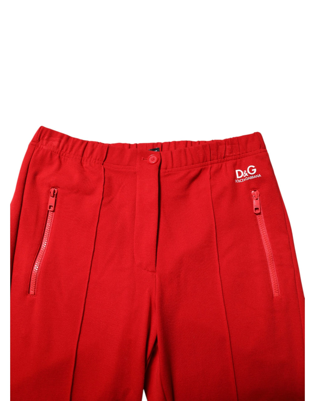 Pantalon de jogging rouge en viscose pour homme Dolce & Gabbana avec logo, style décontracté et confort.