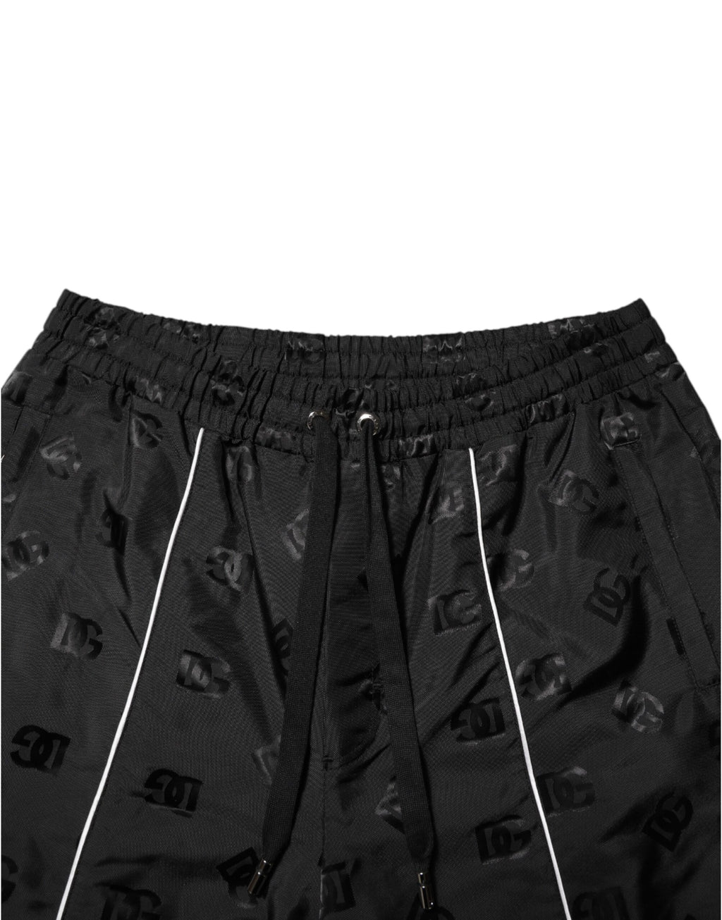 Pantalon de jogging noir en coton Dolce & Gabbana, coupe droite et style décontracté, visible avec poches latérales.