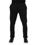Pantalon homme Dolce & Gabbana en viscose gris foncé, style élégant, coupe ajustée, visible sur le produit.
