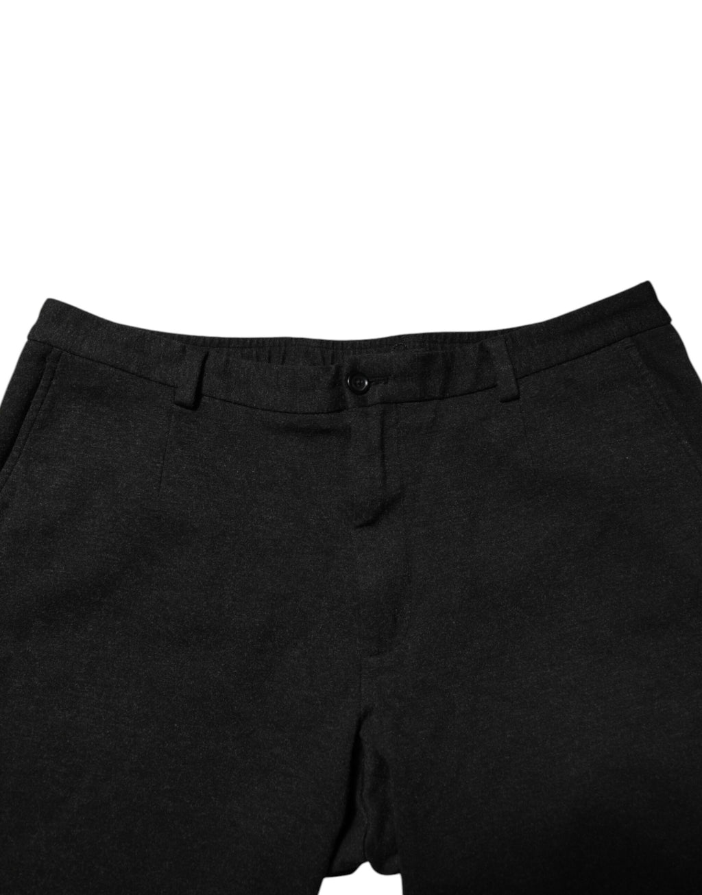 Pantalon homme Dolce & Gabbana en viscose gris foncé, style élégant, avec coupe moderne et détail sophistiqué.