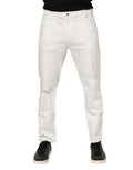 Jeans homme en coton blanc décontractés de Dolce & Gabbana, coupe ample, avec détails en denim.