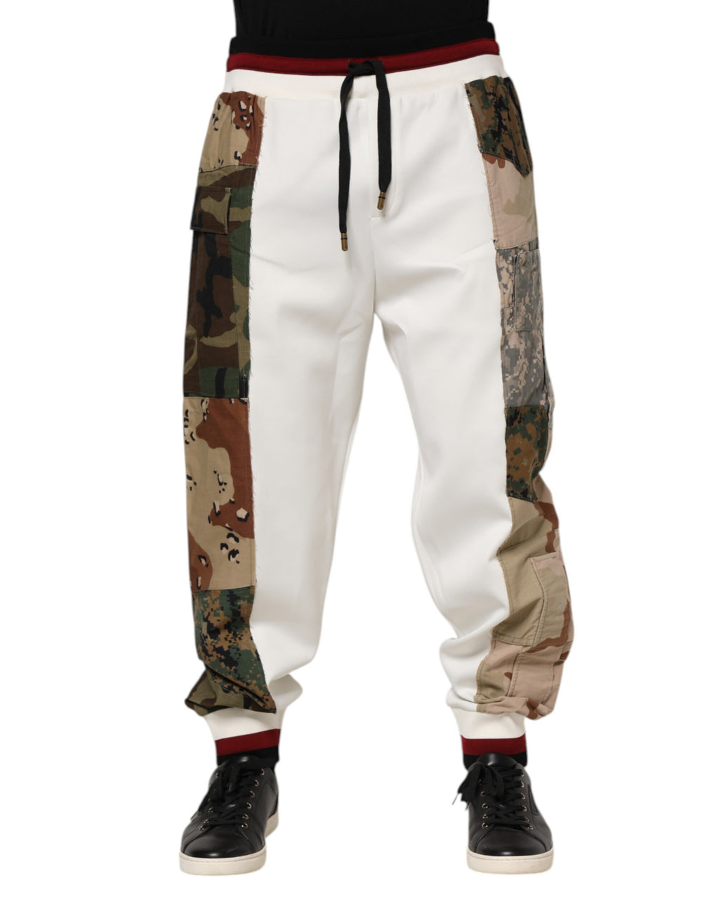 Dolce & Gabbana Weiße Patchwork Jogginghose
