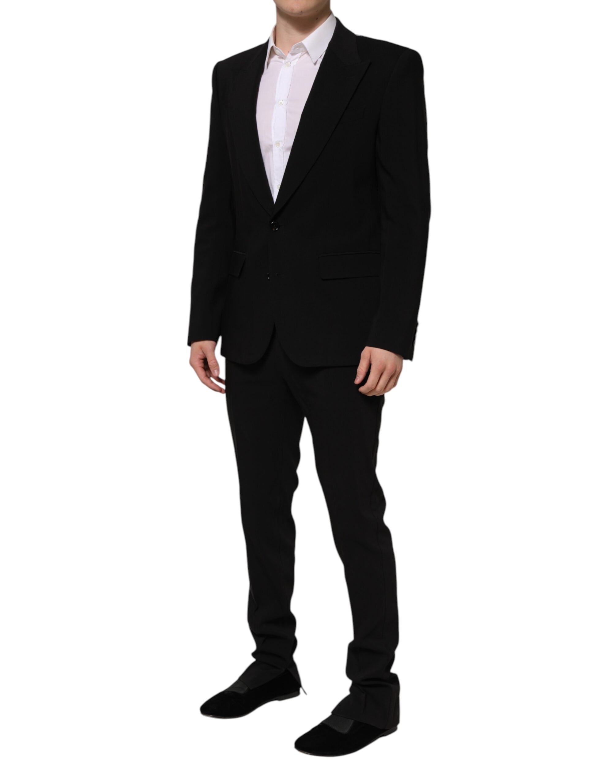 Costume deux pièces noir Dolce & Gabbana MARTINI, veste à un bouton et pantalon, élégant et sophistiqué.
