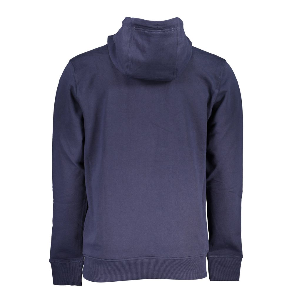 Sweat à capuche en coton bleu pour homme de la marque Tommy Hilfiger, vue de face, avec logo visible sur la poitrine.