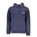 Sweat à capuche en coton bleu pour homme de la marque Tommy Hilfiger, style décontracté avec logo sur la poitrine.