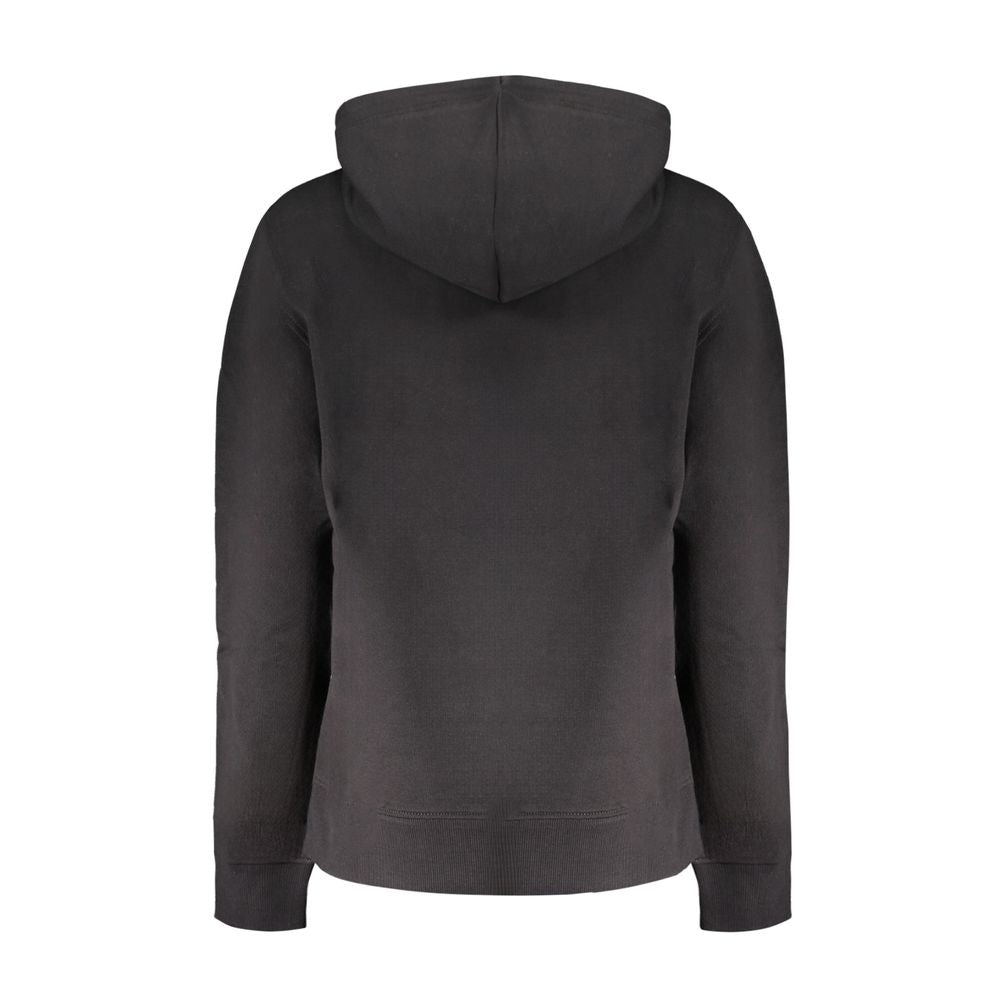 Sweat-shirt noir en coton pour femme de la marque Calvin Klein, doux et confortable, porté sur un mannequin.