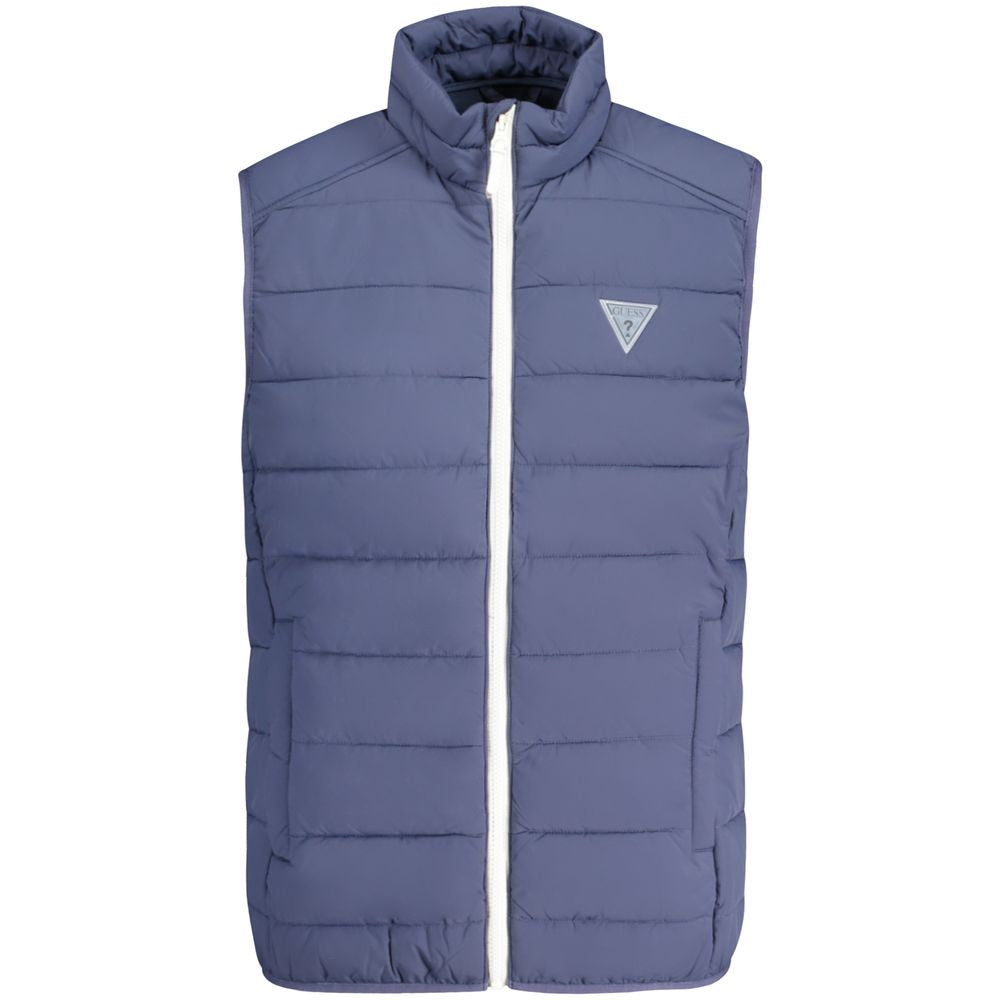 Veste en jean bleu pour homme de Guess Jeans avec détails en spandex, style casual et moderne.