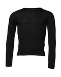 T-shirt Dolce & Gabbana en cachemire noir à manches longues avec col rond, épuré et élégant.