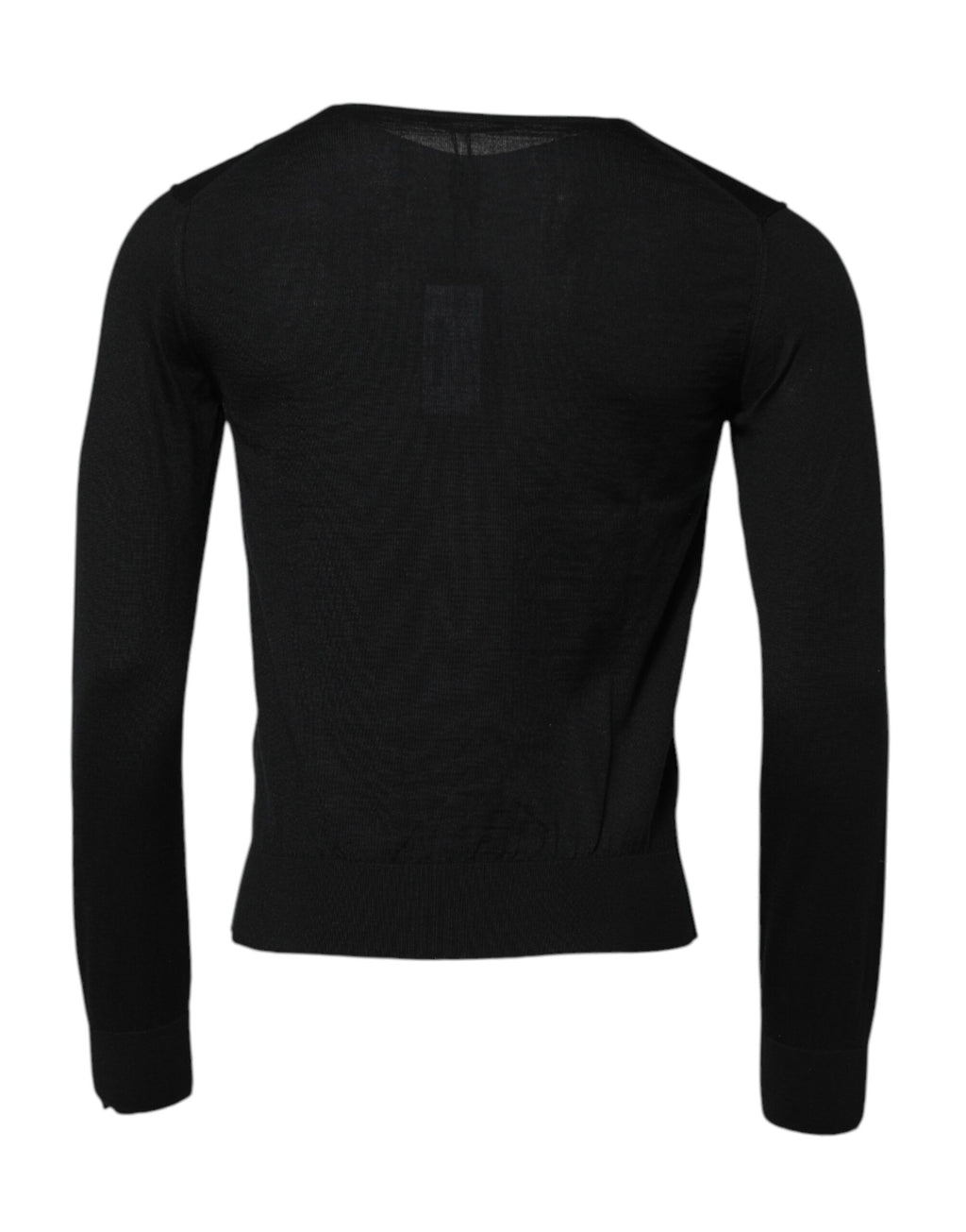 T-shirt à manches longues en cachemire noir Dolce & Gabbana, col rond, élégante et confortable.