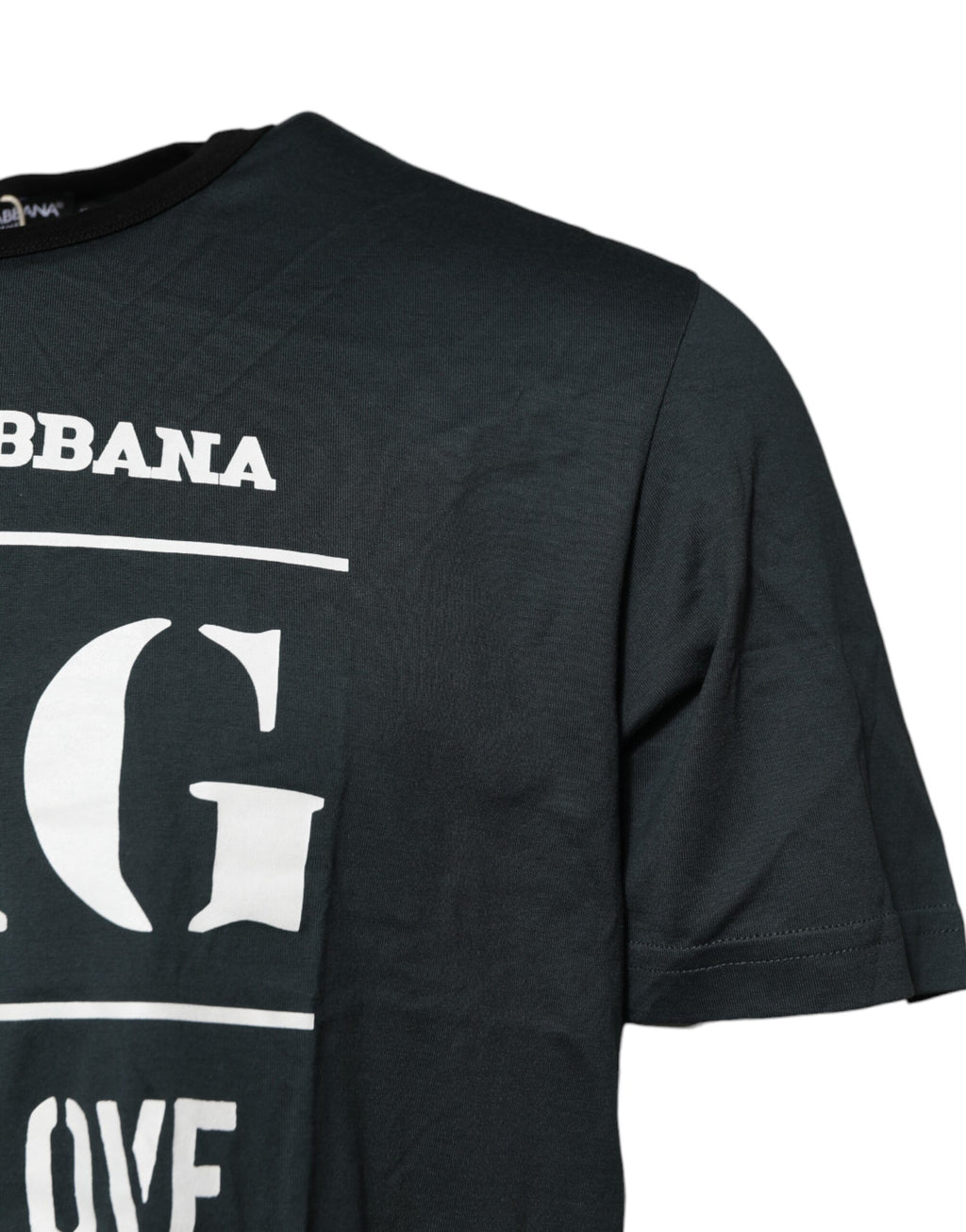 T-shirt Dolce & Gabbana en coton noir avec imprimé à manches courtes, look décontracté et style élégant.