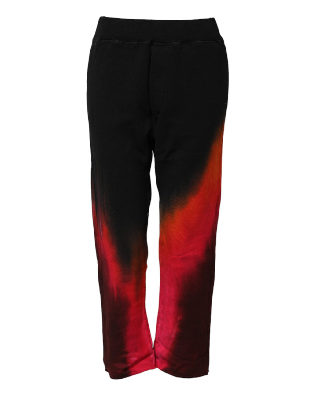 Pantalons joggers droits en coton noir et rouge de Dsquared², style décontracté et moderne, visibles en couleur et coupe dans l'image.