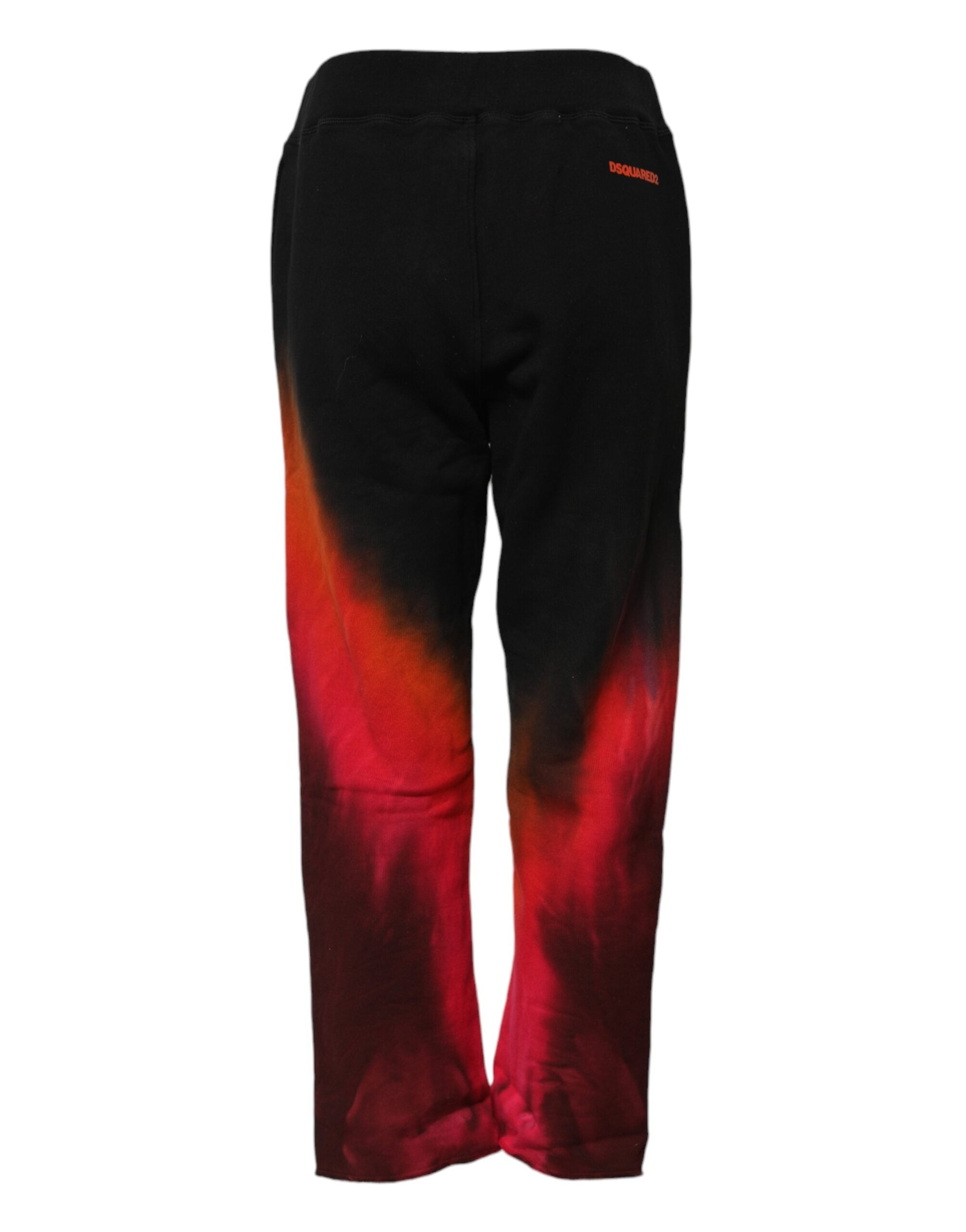 Pantalons joggers droit en coton noir et rouge de Dsquared², style décontracté et moderne, visibles dans l'image.