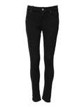 Jeans slim en coton stretch noir de Dolce & Gabbana, coupe ajustée et tendance, visibles avec détails de couture.