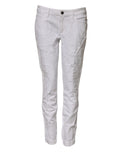 Jeans en coton blanc Dolce & Gabbana pour femmes, mi-hauteur, en denim avec coupe ajustée.