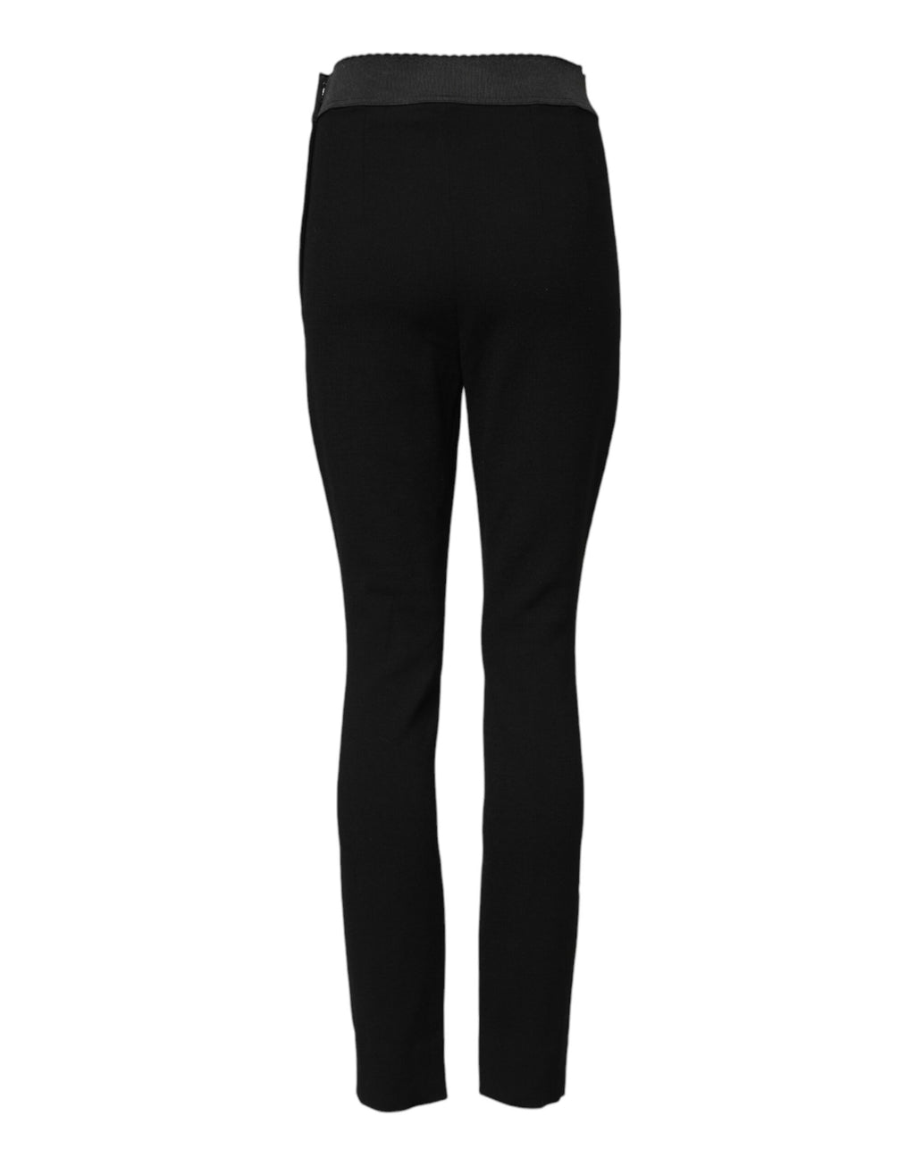 Leggings en laine noire Dolce & Gabbana, pantalon stretch élégant, ajusté et confortable, pour un look sophistiqué et moderne.