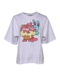 T-shirt blanc en coton Dolce & Gabbana avec motif graphique, col rond et coupe décontractée.