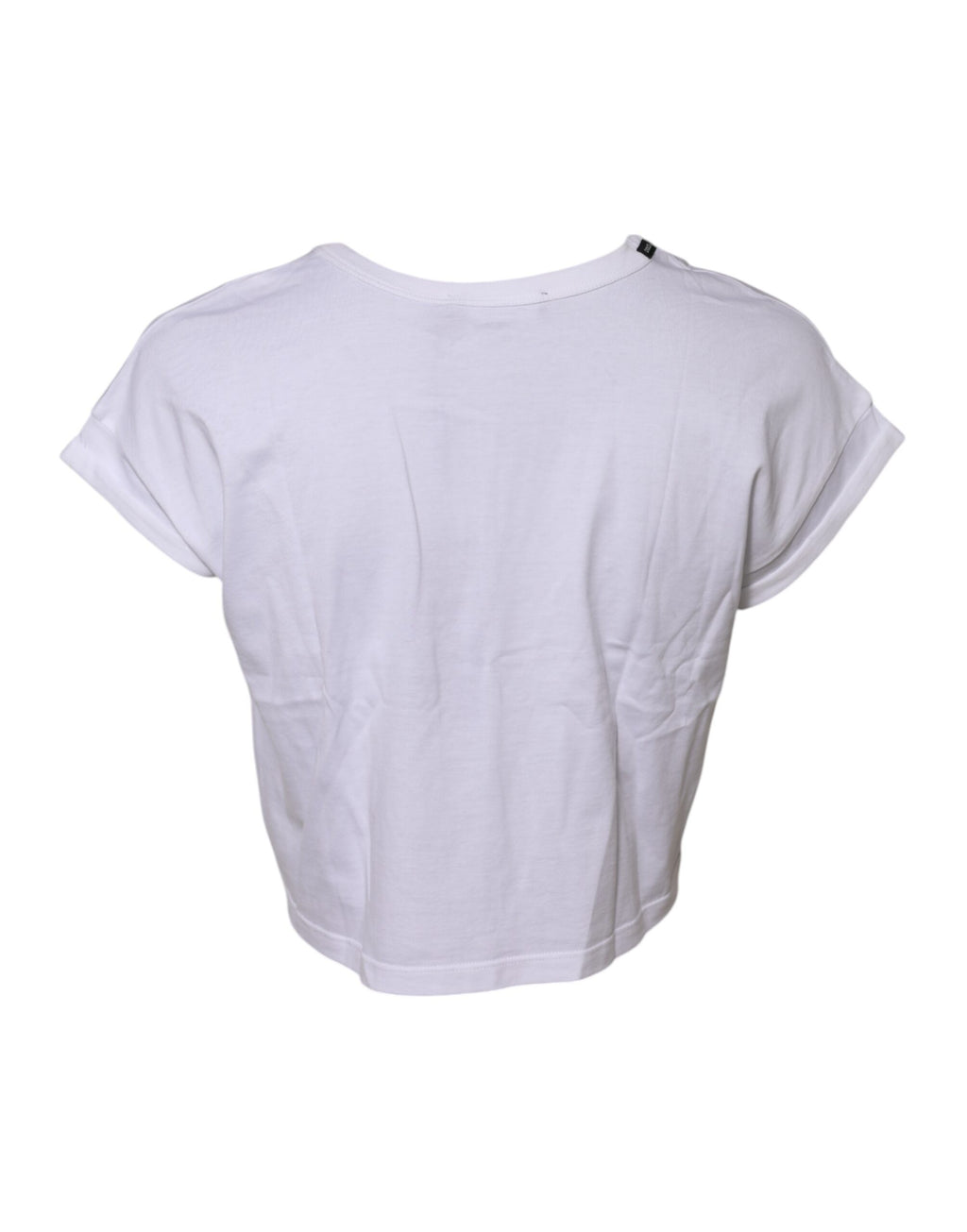 T-shirt court en coton blanc Dolce & Gabbana à manches courtes, style décontracté et élégant.