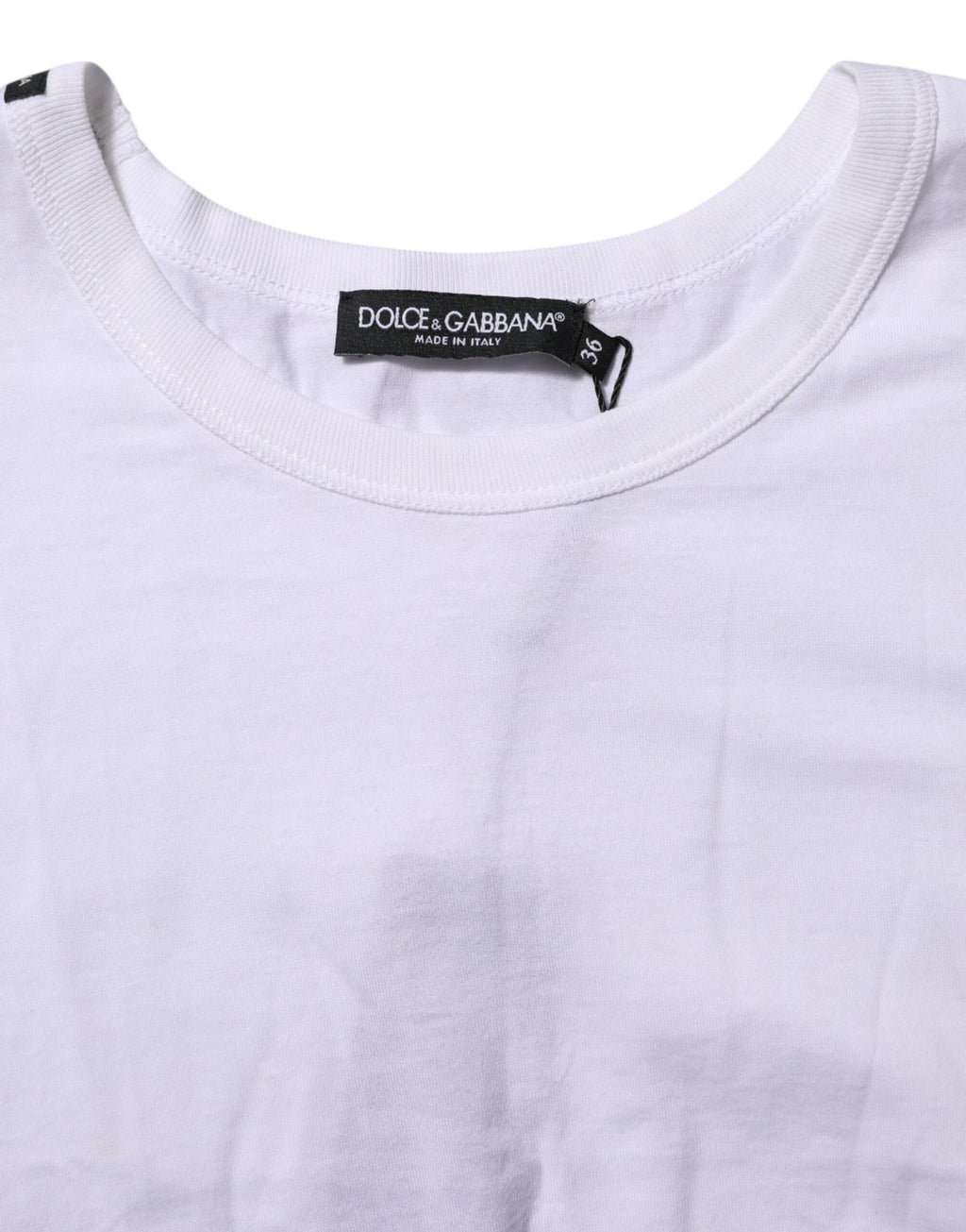 T-shirt court à manches courtes en coton blanc de Dolce & Gabbana, style décontracté et moderne.