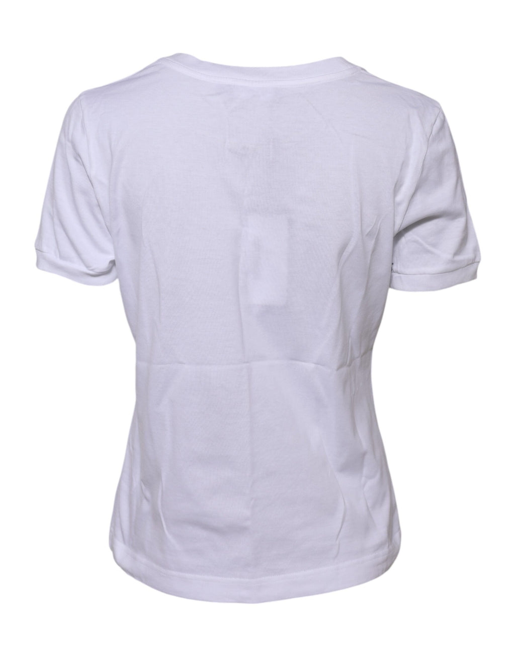 T-shirt blanc en coton à col rond et manches courtes de Dolce & Gabbana, vue de face.