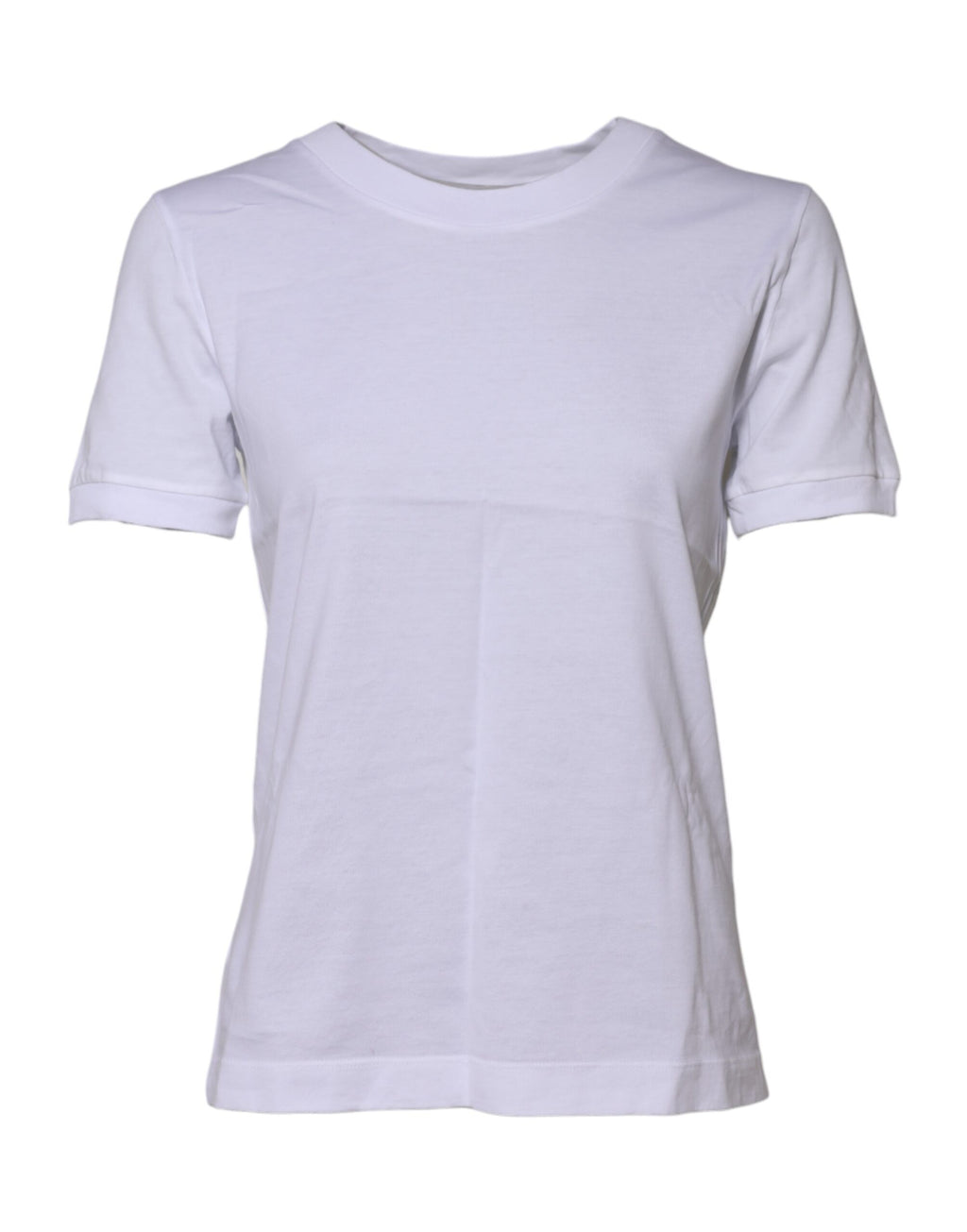 T-shirt blanc en coton à col rond et manches courtes de Dolce & Gabbana, vue de face.