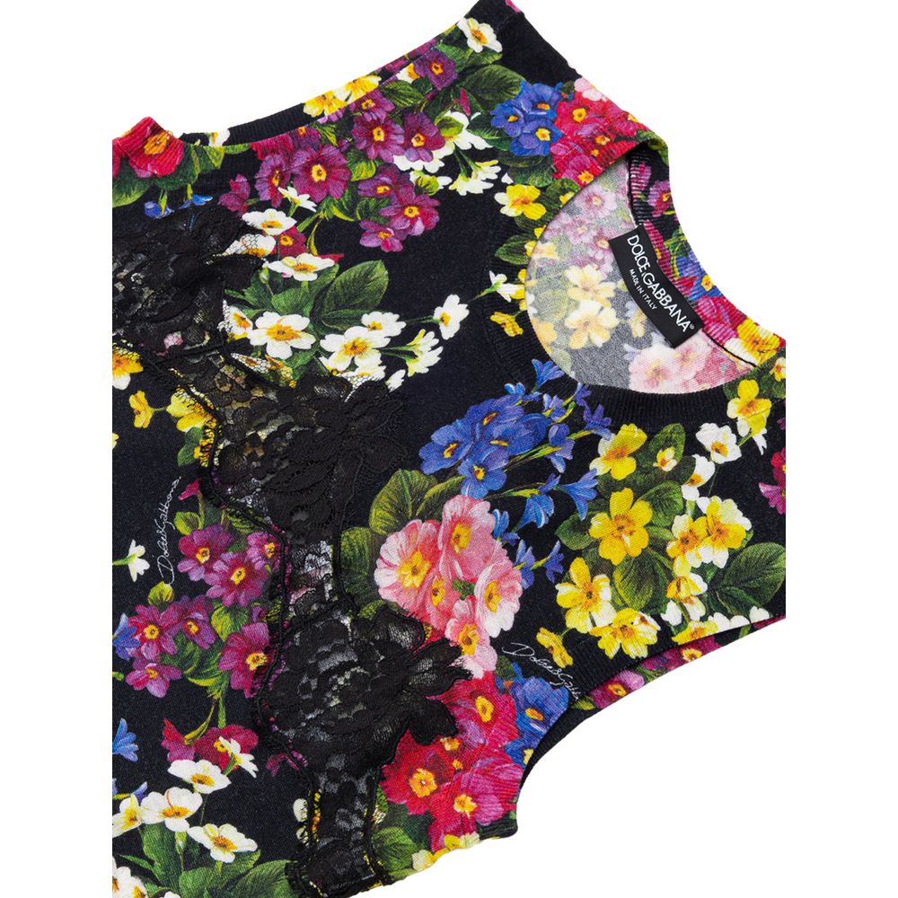 Débardeur en cachemire noir de Dolce & Gabbana, tissu doux et élégant, porté sur un mannequin.