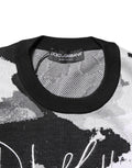 Pull en soie multicolore camouflage Dolce & Gabbana, sweater confortable avec motif tendance visible sur l'image.
