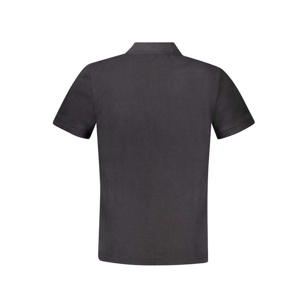 Polo pour homme en coton noir de la marque Hugo Boss, chemise polo élégante avec col et boutons.