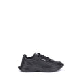 Chaussures de sport masculines Dsquared² Bos Taurus en cuir de veau noir, basket athlétique élégante et moderne.
