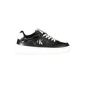 Sneakers noires en polyuréthane pour femmes de la marque Calvin Klein, chaussures sport élégantes et modernes.