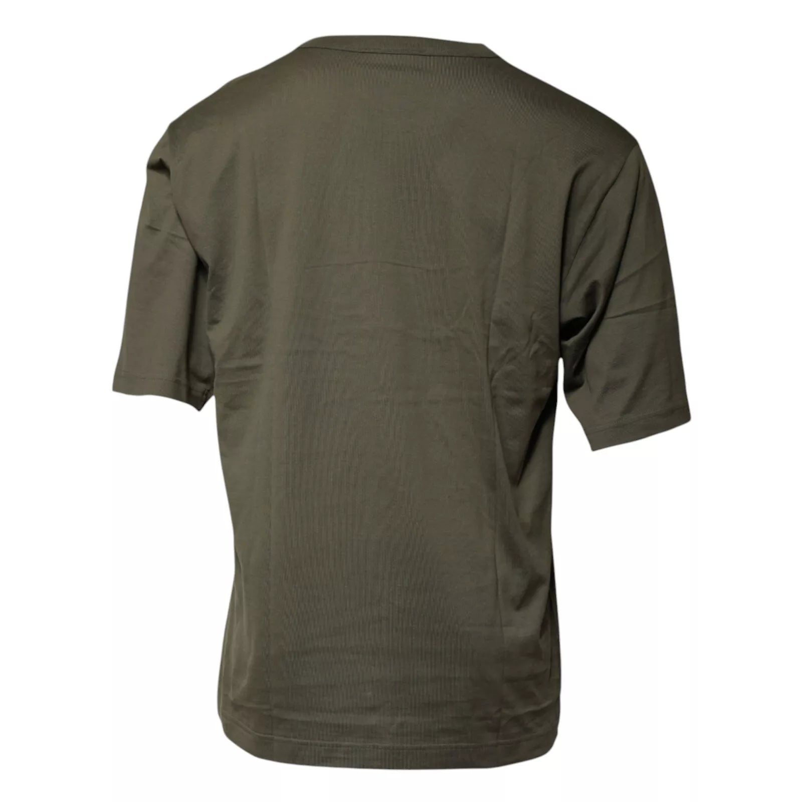 T-shirt en coton vert army Dolce & Gabbana DG Love à col rond, élégante et décontractée, visible en détail sur l'image.