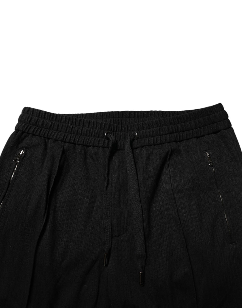 Pantalon jogger homme noir Dolce & Gabbana en viscose skinny avec logo, mode décontractée et élégante.
