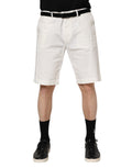 Shorts décontractés pour homme Dolce & Gabbana, chino blanc en coton stretch, style casual et confortable.