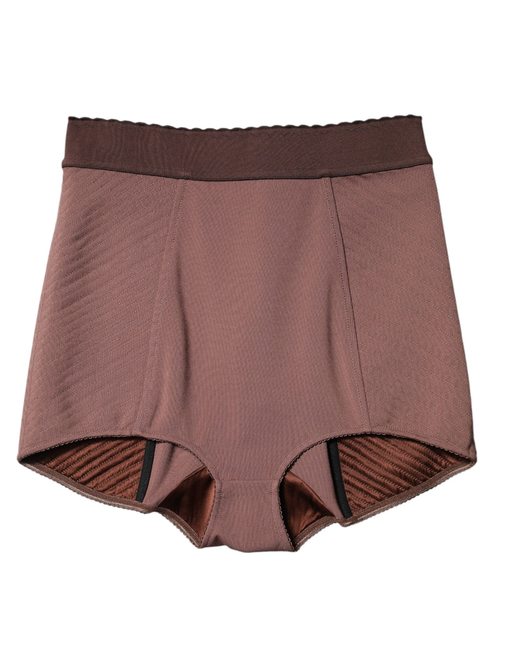Shorts Dolce & Gabbana en viscose marron à taille haute, style hot pants, ajustés et tendance.