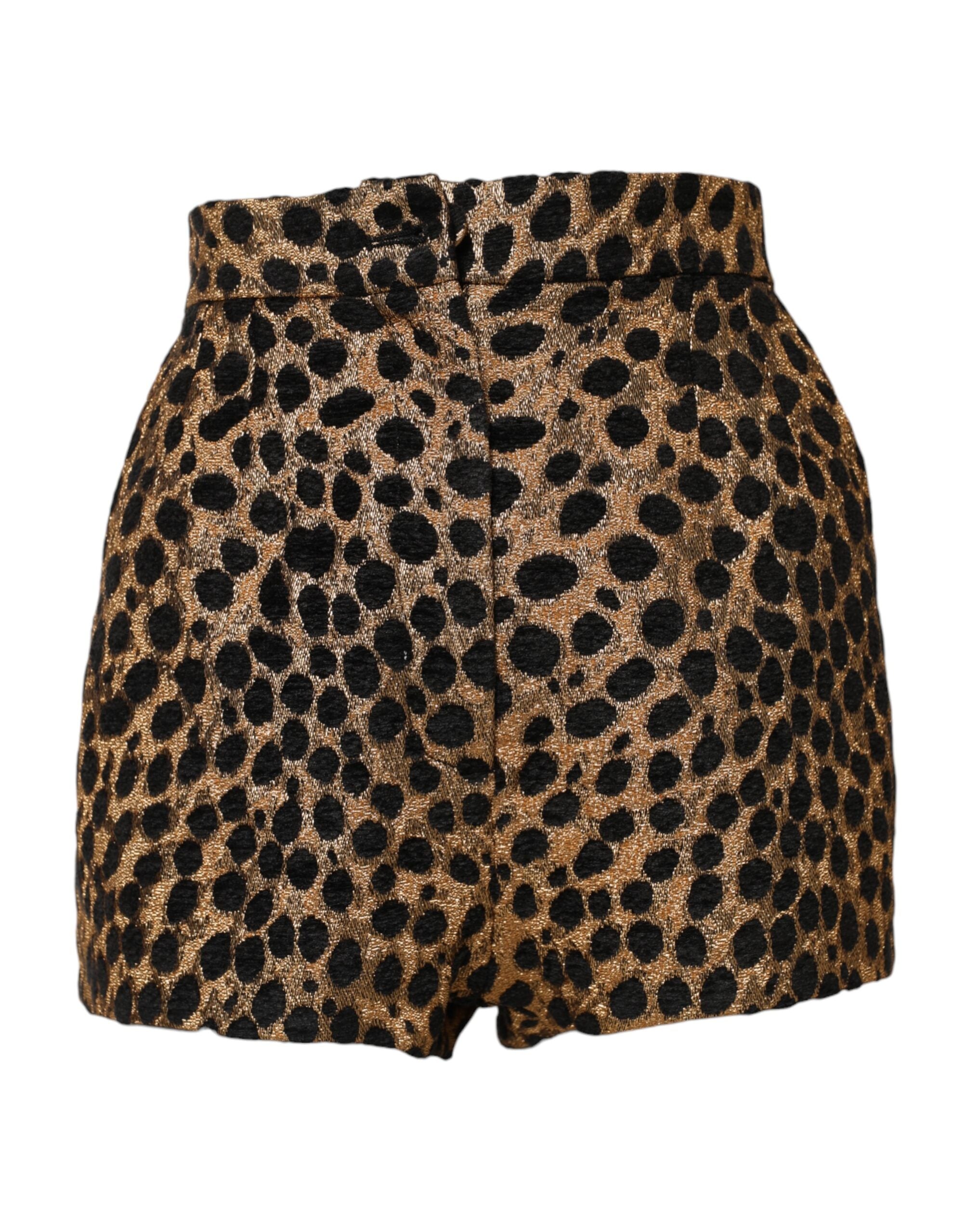 Shorts Dolce & Gabbana à imprimé léopard marron, taille haute, style hot pants pour femme.