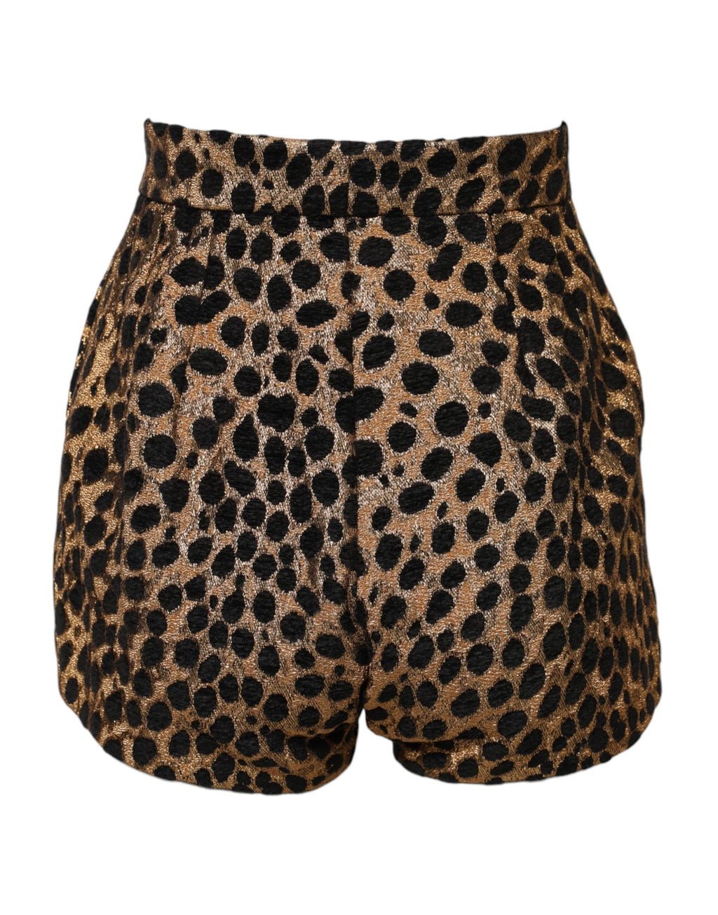 Shorts Dolce & Gabbana à imprimé léopard brun, taille haute, style hot pants, en tissu léger, pour un look audacieux et tendance.