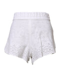 Shorts Dolce & Gabbana en lin blanc à taille haute, style décontracté et élégant, visibles en gros plan.
