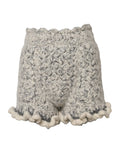 Shorts en cachemire et bouclé métallisé Dolce & Gabbana avec volants, élégants et texturés, pour un look sophistiqué.