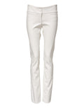 Pantalons taille haute en polyuréthane blanc de Dolce & Gabbana, coupe tapered élégante et moderne.