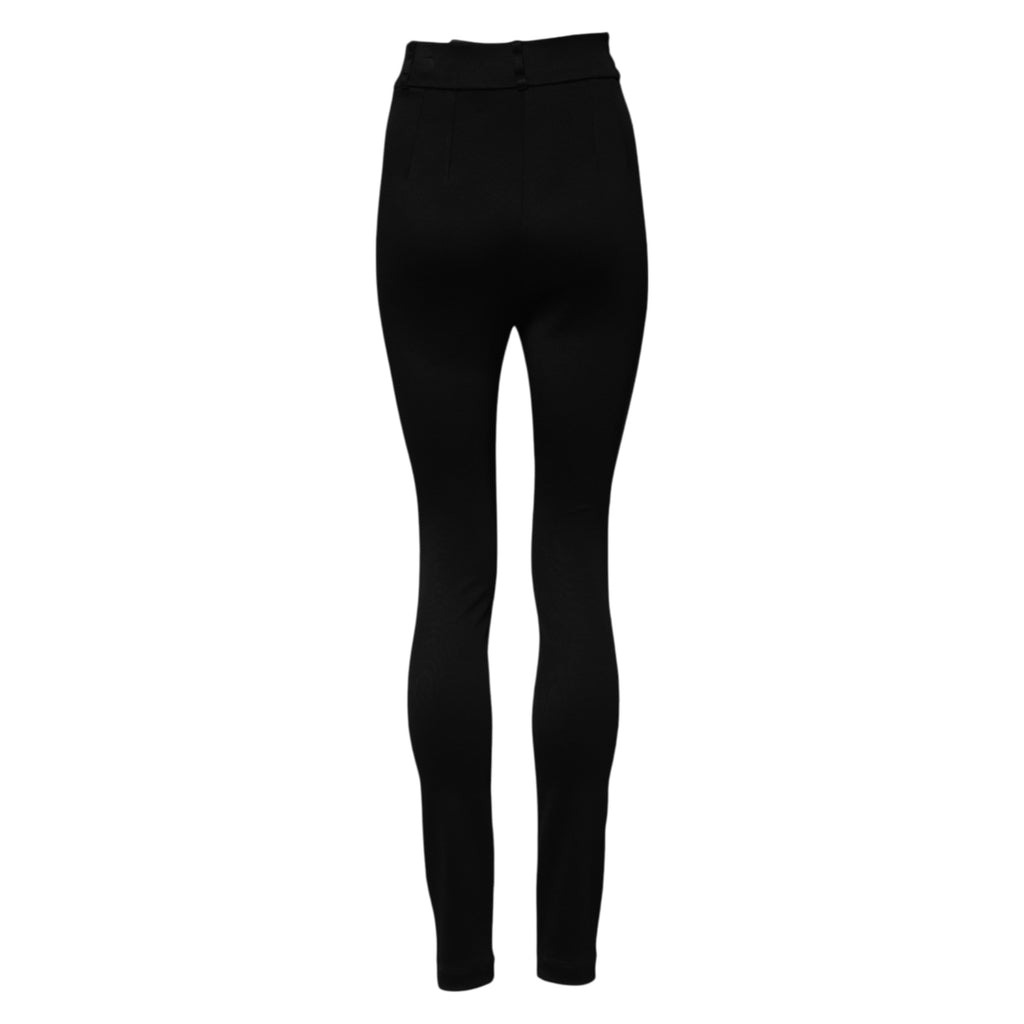 Leggings skinny en nylon noir Dolce & Gabbana à taille haute, ajustés et élégants, pour un style moderne et sophistiqué.