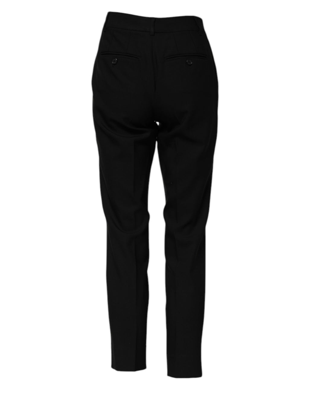 Pantalon noir en laine Dolce & Gabbana, taille haute, coupe tapered, élégant et sophistiqué pour femme.