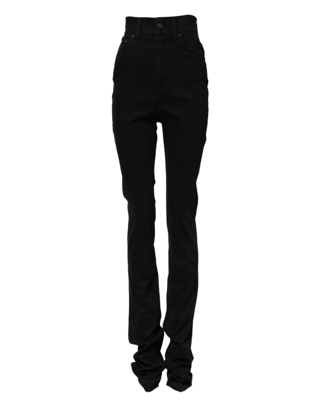 Jeans skinny en coton noir à taille haute de Dolce & Gabbana, coupe ajustée et détails classiques.