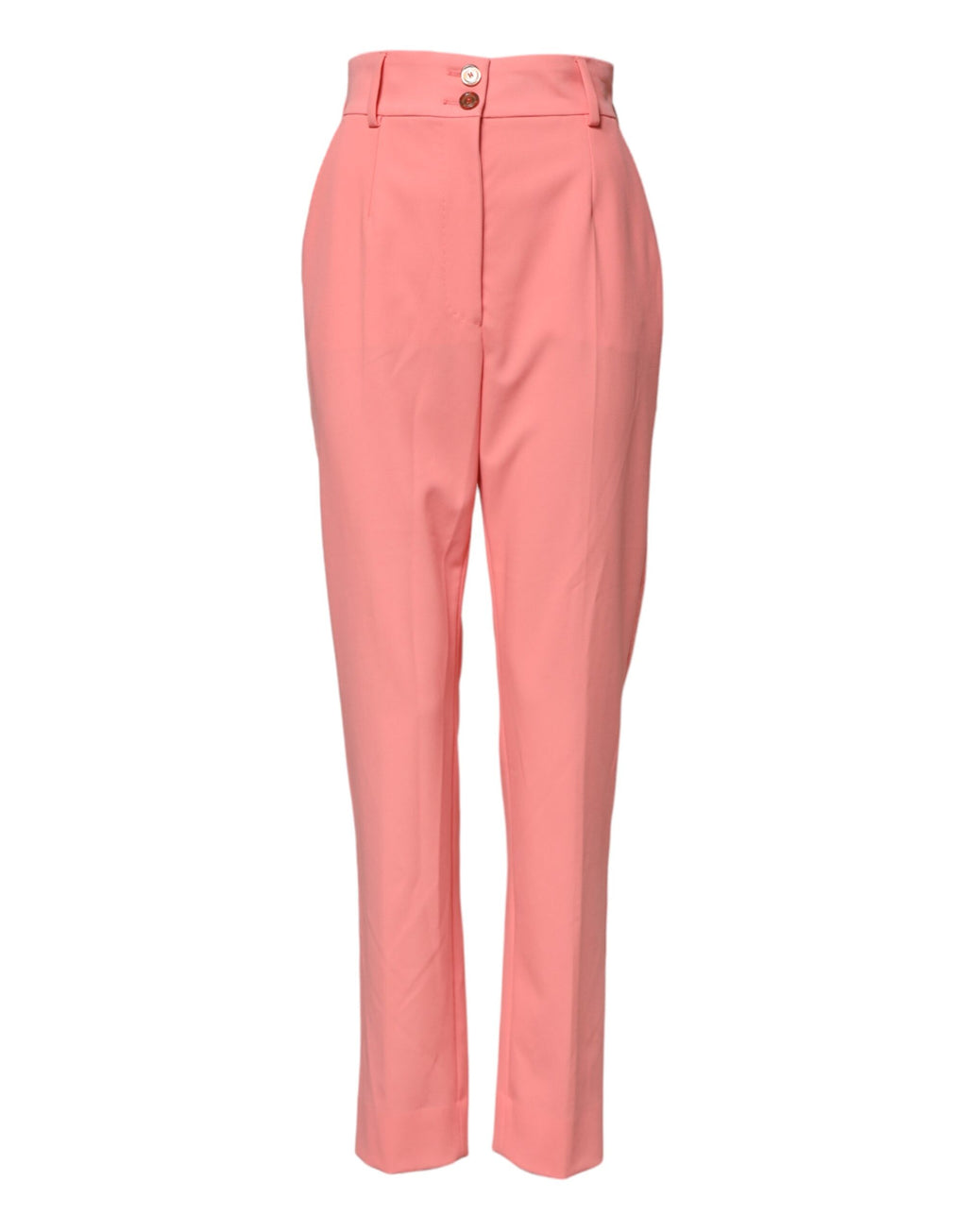 Pantalon femme Dolce & Gabbana rose à taille haute et coupe tapered, tissu élégant et finition soignée.