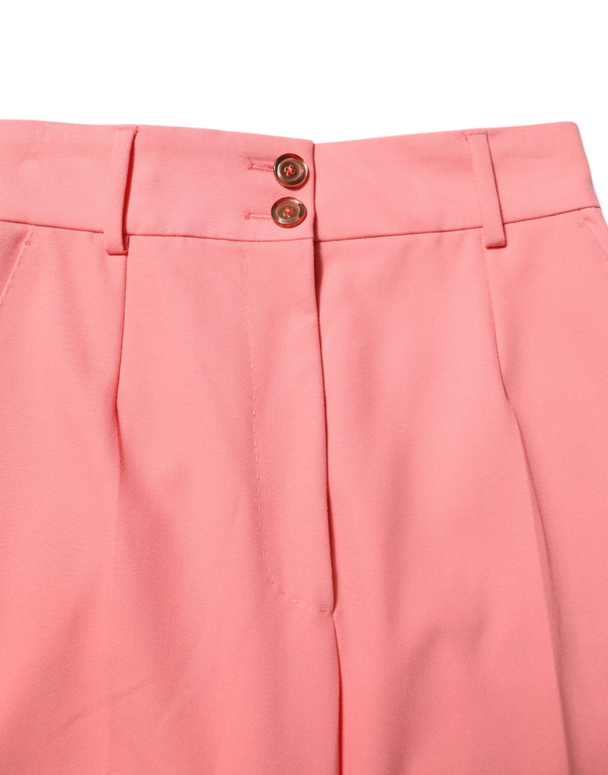 Pantalon Dolce & Gabbana rose à taille haute et coupe tapered, en tissu élégant, pour femme.